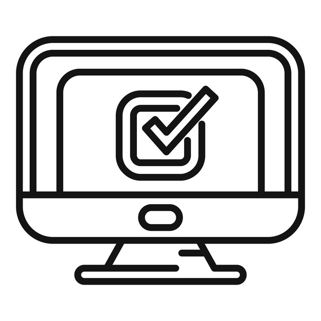 Pessoa computador comércio ícone contorno vetor Negócios on-line