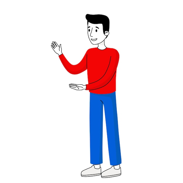 Pessoa feliz para aplicativo ou site em estilo simples