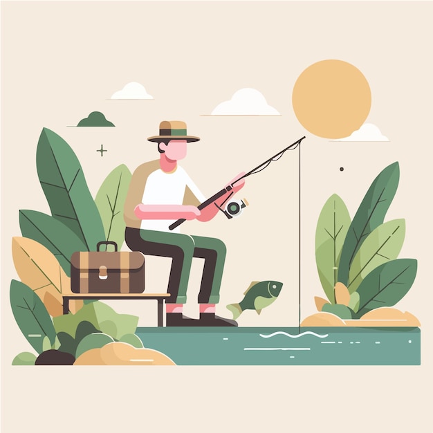 Pessoal de pesca vetorial