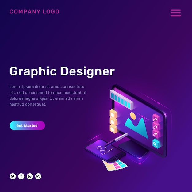 pessoas coloridas isométricas e interfaces brilham com banner design título e tema vetor mal
