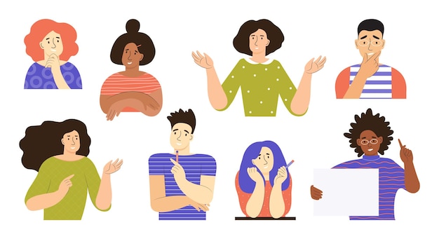 Pessoas com diferentes tipos ou modelos de mentalidade mental Comportamento mental Criativo imaginativo lógico