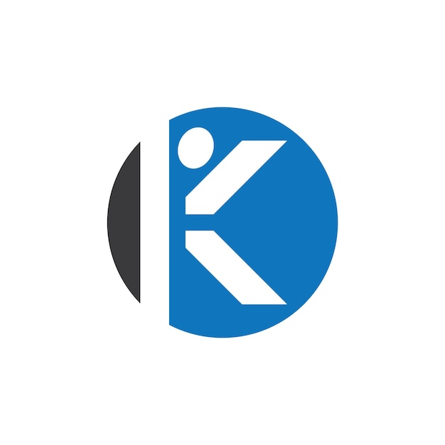 Pessoas com modelo de vetor de logotipo da letra k