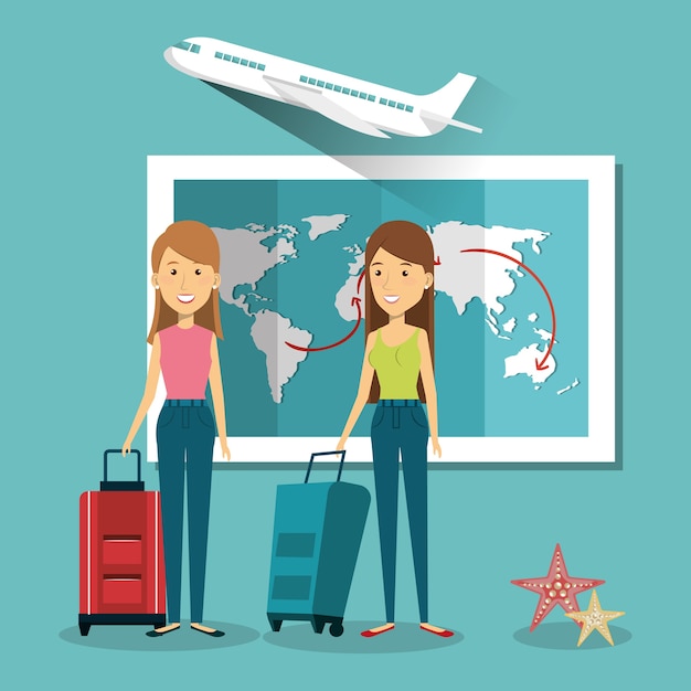 pessoas com viagens de mala