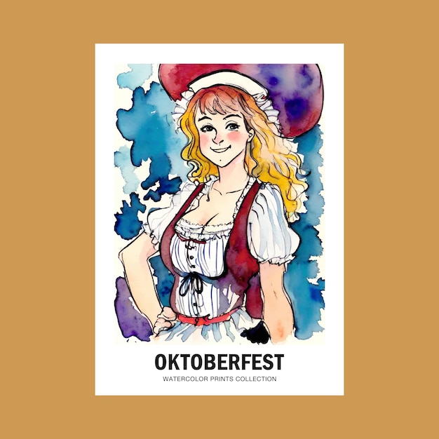 Vetor pessoas comemorando a oktoberfest arte de parede imprimível