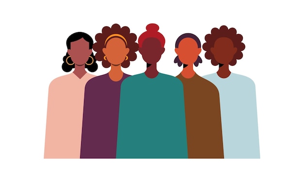 Vetor pessoas da comunidade negra africano caracter masculino e feminino reunidos ilustração