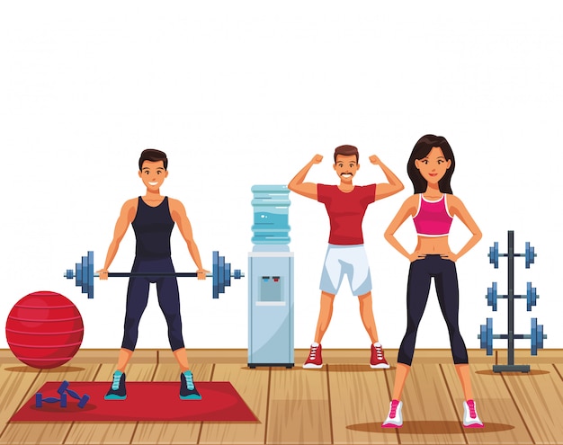 Pessoas de fitness no ginásio