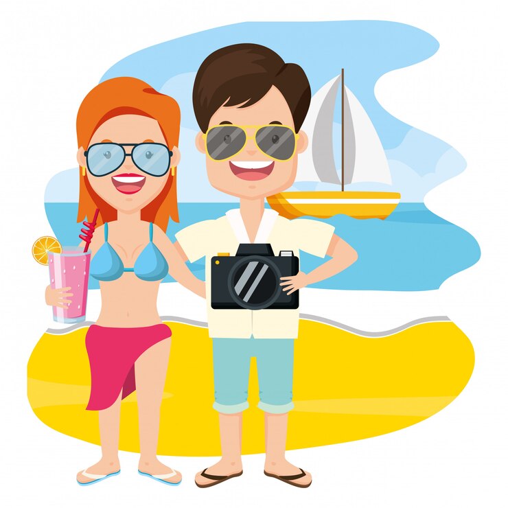 Vetor pessoas de horário de verão