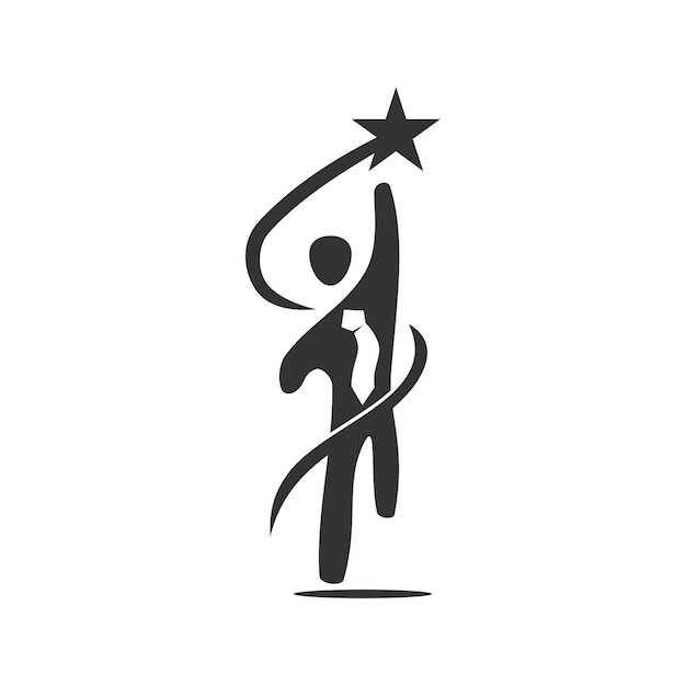 Pessoas de negócios com modelo de logotipo de estrela ilustração do ícone identidade da marca ilustração isolada e plana gráfico vetorial