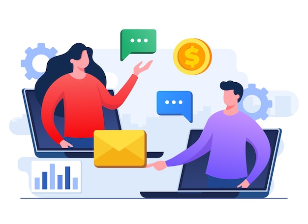 Pessoas de negócios conectando-se online