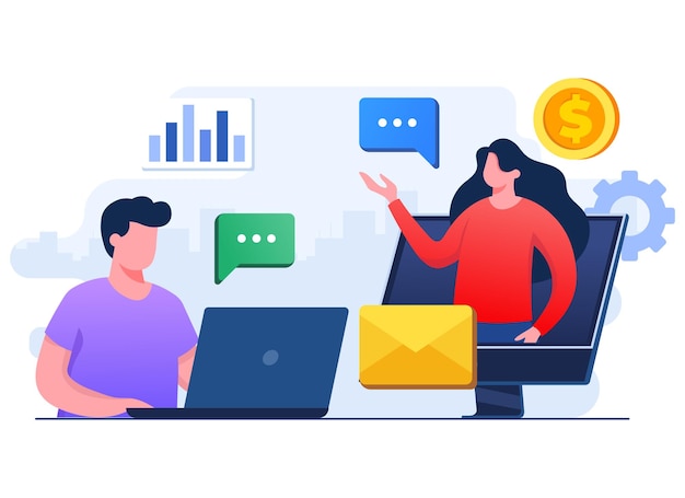 Pessoas de negócios conectando-se online