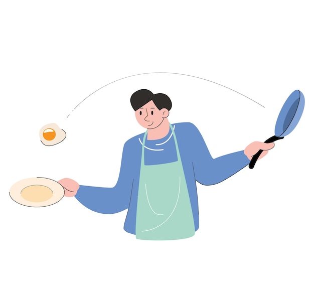 Pessoas de personagem cozinhando ilustração vetorial