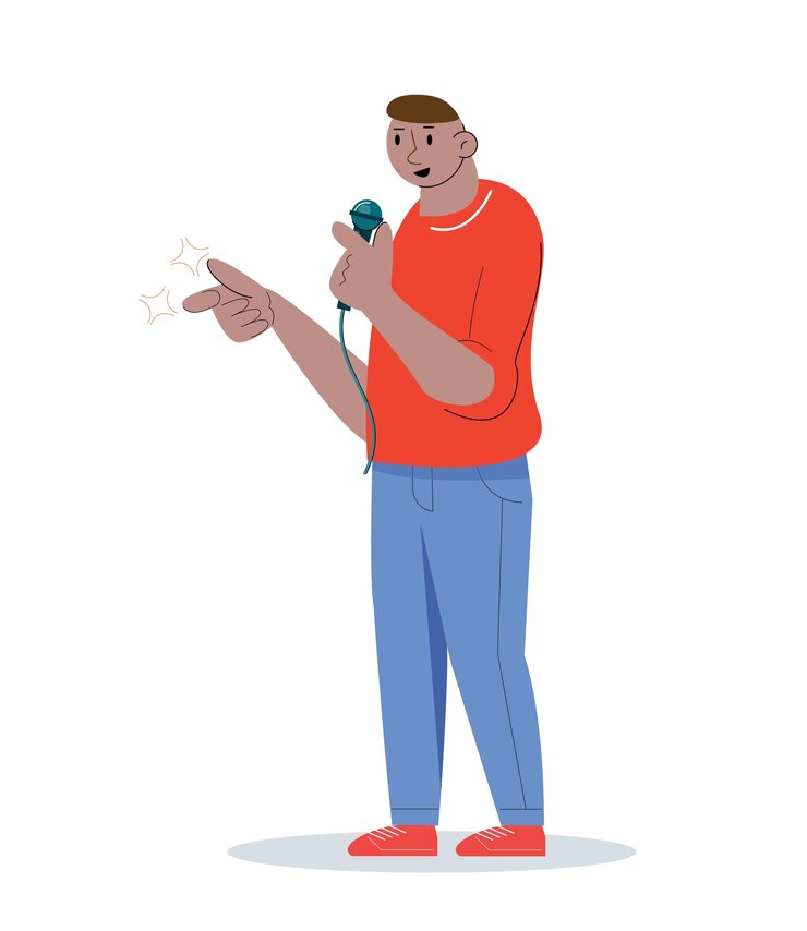 Vetor pessoas de personagem de hobby cantando ilustração vetorial