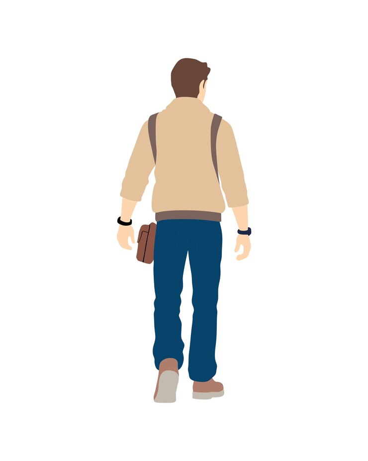 Vetor pessoas de vetor plano e homem de ilustração com roupa casual