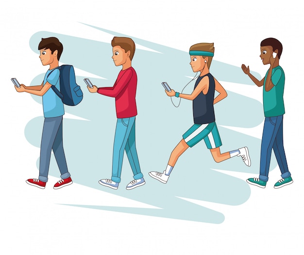 Pessoas e smartphone