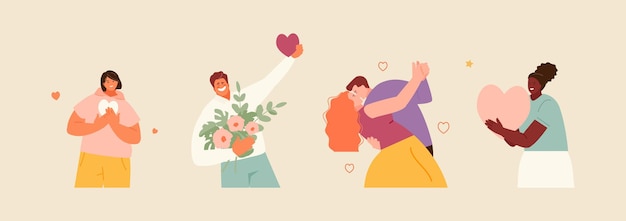 Pessoas expressando e dando amor