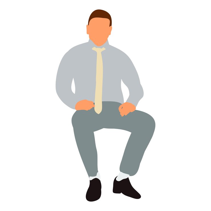 Vetor pessoas isométricas de estilo plano isolado sentado masculino