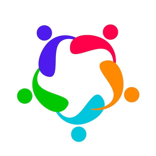 Pessoas juntas e conceito de comunidade logotipo ilustração vetorial abstrata eps