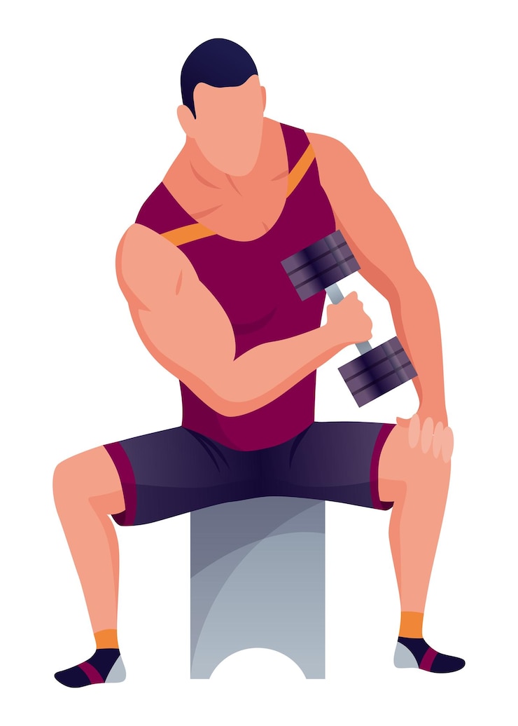 Vetor pessoas na academia de esportes personagem masculino com kettlebell vetor de estilo de vida saudável e ativo em estilo plano esporte exercício fitness para o corpo