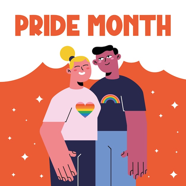 Pessoas orgulhosas Ilustração de casal