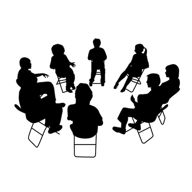 Pessoas sentadas em círculo discutindo uns com os outros pessoas de negócios sentadas em conferência ou outros me