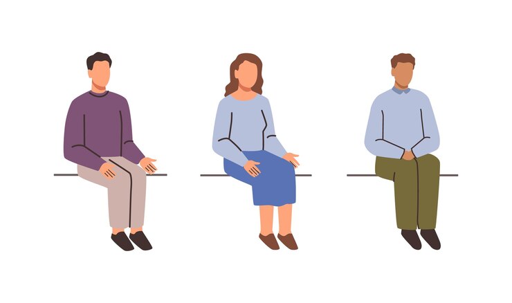 Vetor pessoas sentadas trabalhadores ou passageiros
