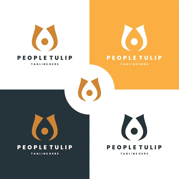 Pessoas, tulipa, logotipo, desenho, modelo, vetorial, ilustração