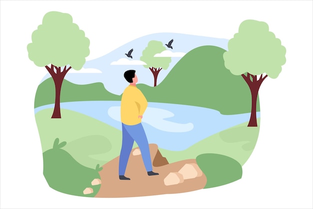 Pessoas Viajantes Desenho de Ilustração Plana