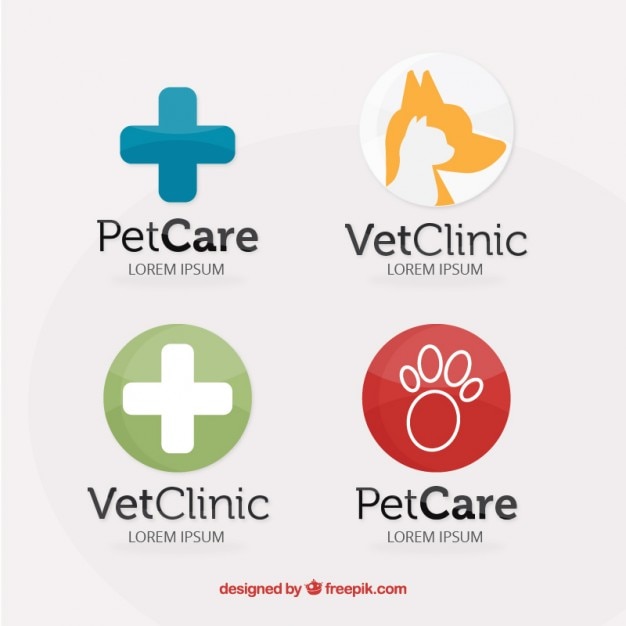 Vetor pet care coleção logotipo