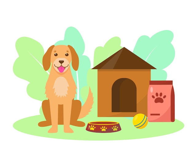 Pet shop ou conceito de hotel para cães serviços de cuidados com animais de estimação