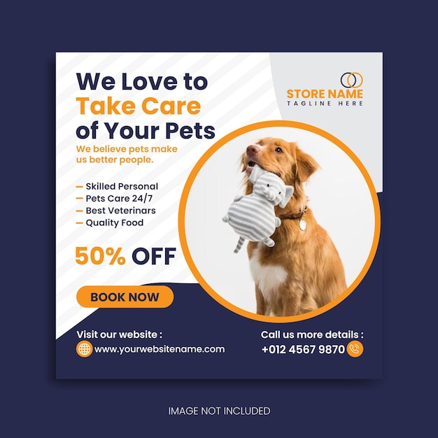 pet social media post Instagram post design Facebook modelo de anúncio vetor