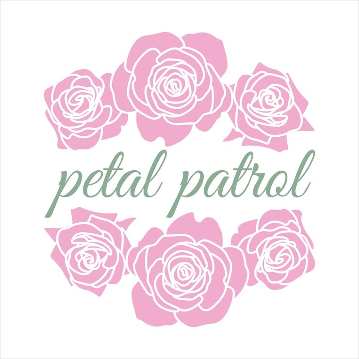 Vetor petal patrol flower girl borda de rosas cor-de-rosa molduras de casamento