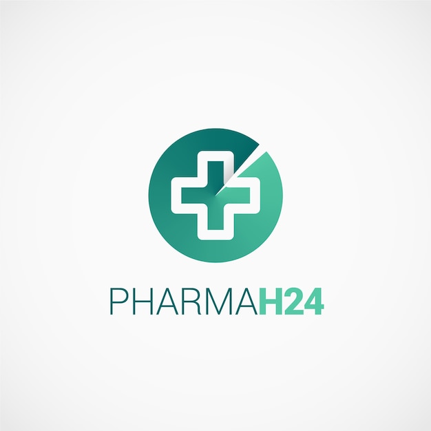 Vetor pharmaceutical cross h24 logo