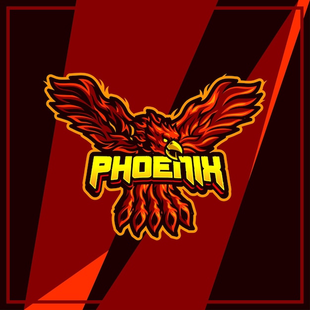 Vetor phoenix bird esport logo