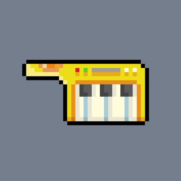 Vetor piano de mão com estilo pixel art