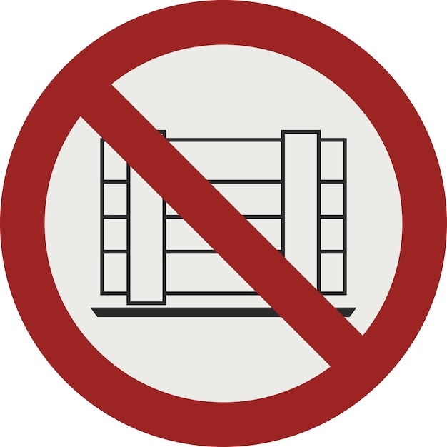 Vetor pictografio de sinal de proibição não obstruir a iso 7010 p023