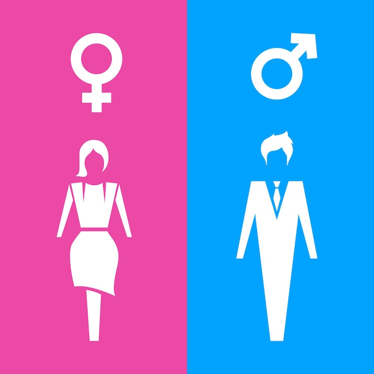 Vetor pictogramas de porta de banheiro. ícone de vetor colorido de banheiro público de mulher e homem com sinal de gênero