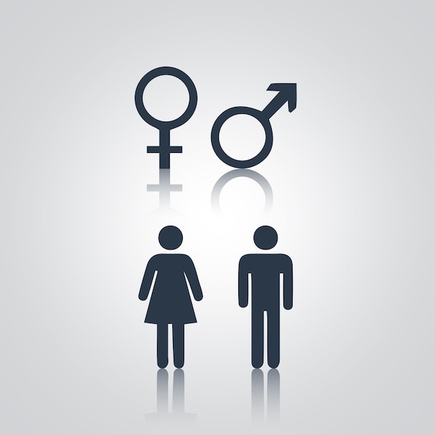 Pictogramas de um homem e uma mulher design único arte portas de banheiro sinais ícones