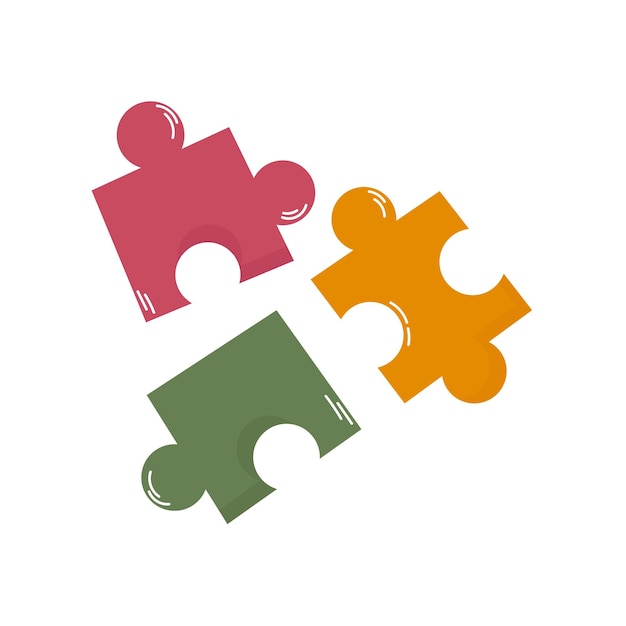 Piezas de quebra-cabeça ícone clipart avatar logotipo ilustração vetorial isolada