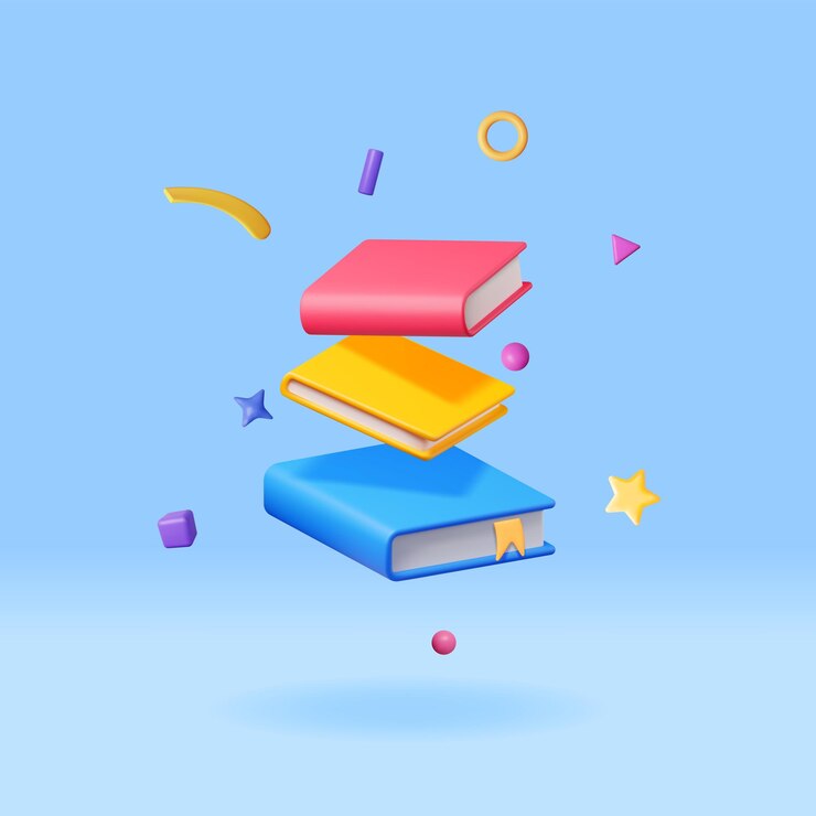 Vetor pilha 3d de livros fechados caindo