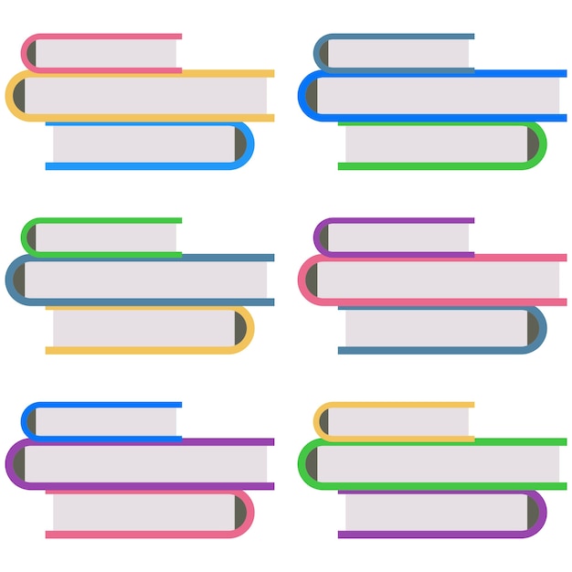 Vetor pilha colorida de livros elemento ícone ícone do jogo
