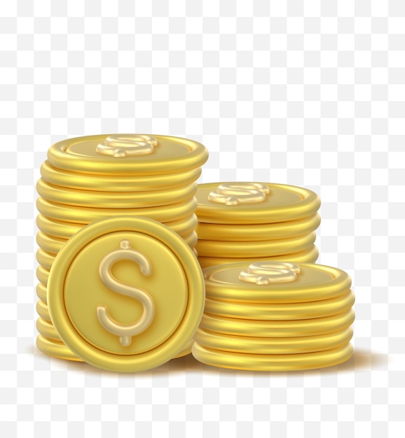 pilha de ícones de moedas de token 3D
