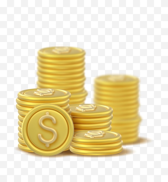 pilha de ícones de moedas de token 3D