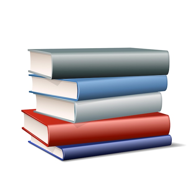 Pilha de livros coloridos Livros várias cores isoladas em branco