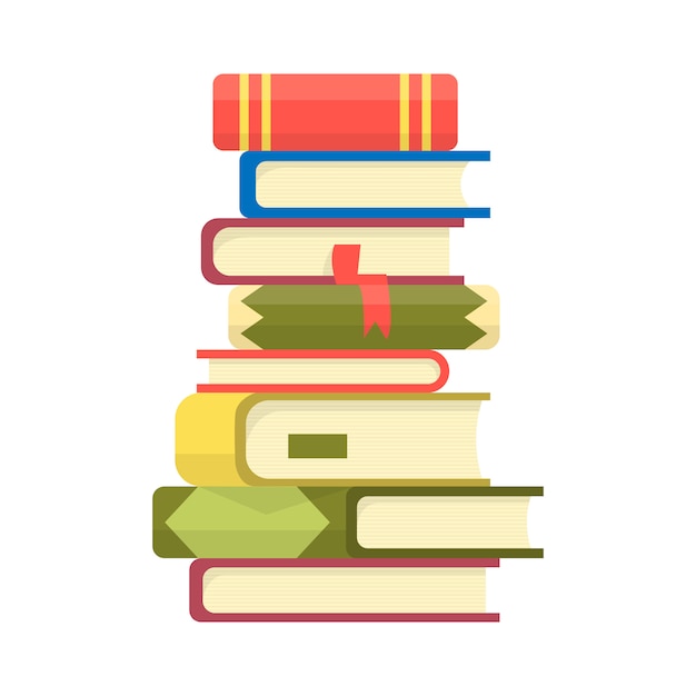 Pilha de livros. Pilha de livros ilustração em vetor. Pilha de ícone de livros em estilo simples.