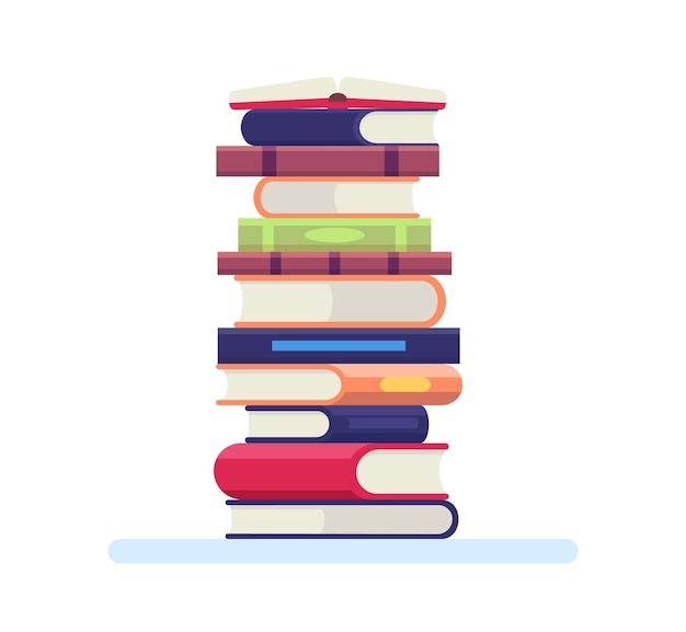 Pilha de livros Universidade ou objetos de biblioteca escolar para aprender a ler Pilha de livros coloridos com capa dura