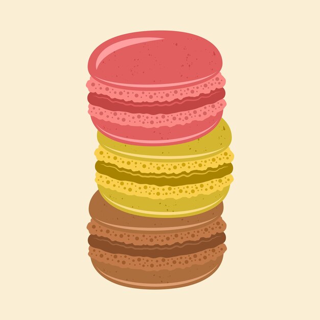 Pilha de macaroons coloridos ilustração isolada em vetor