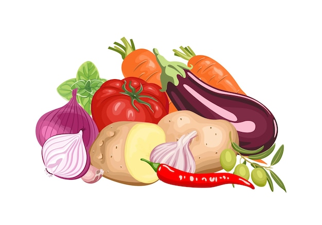 execução de vegetais ilustração de desenho animado - Stockphoto