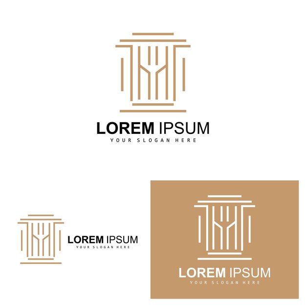 Pillar Logo Law Design Construção de edifícios Pilar Vector ícone de ilustração de marca de produto