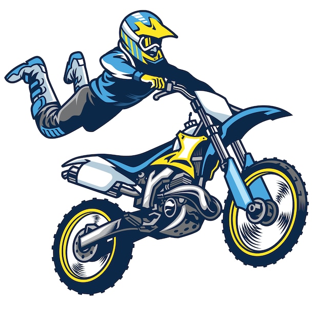 Piloto De Motocross Isolado Sobre O Backgrorund Branco. Estilo Dos Desenhos  Animados. Ilustração Conceitual Sobre O Esporte De Motocross. Royalty Free  SVG, Cliparts, Vetores, e Ilustrações Stock. Image 77835231