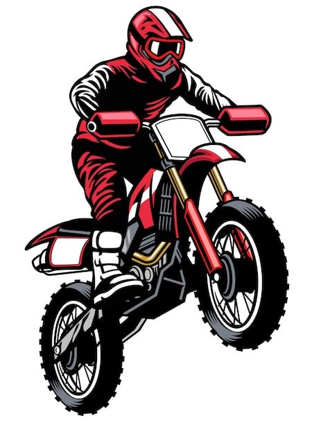 Piloto De Motocross Isolado Sobre O Backgrorund Branco. Estilo Dos Desenhos  Animados. Ilustração Conceitual Sobre O Esporte De Motocross. Royalty Free  SVG, Cliparts, Vetores, e Ilustrações Stock. Image 77835231